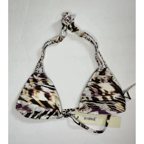 Vitamin A Swimwear Braided Strap Triangle Bikini Top Multicolor XS NWT - Picture 2 of 6